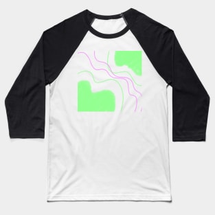 Green pink watercolor abstract art design Baseball T-Shirt